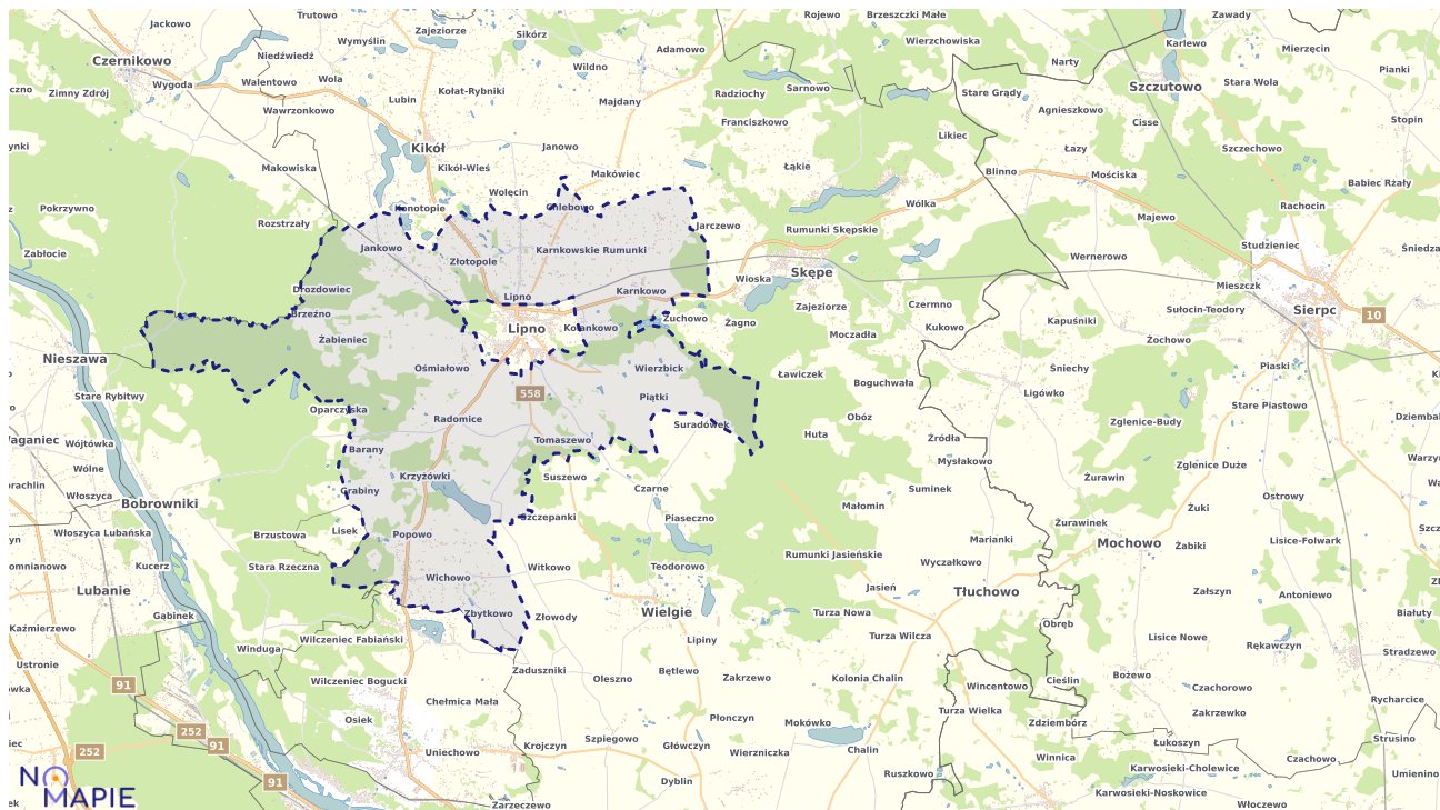 Mapa obszarów ochrony przyrody Lipna