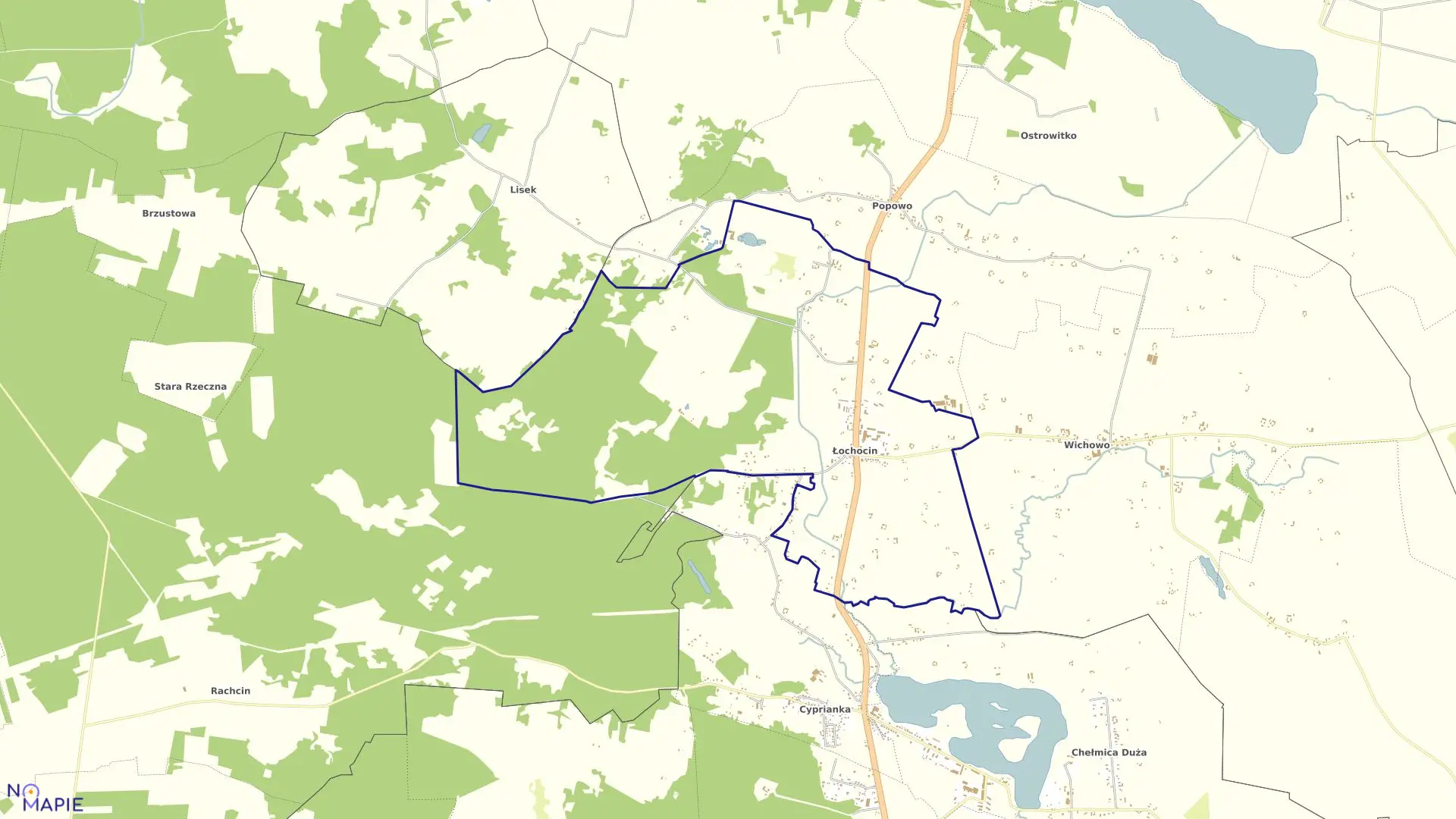 Mapa obrębu ŁOCHOCIN w gminie Lipno